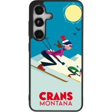 Coque Samsung Galaxy S24 - Silicone rigide noir Crans-Montana Ski Downhill