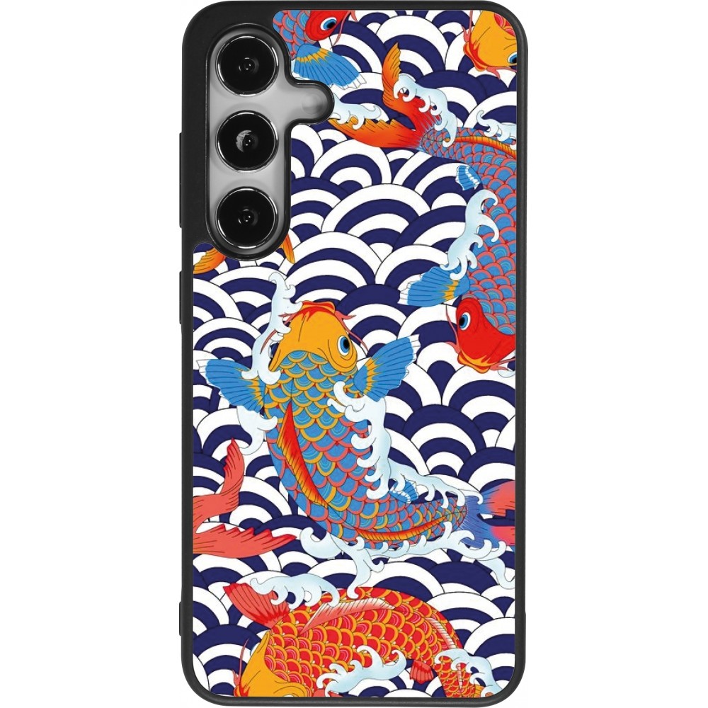 Coque Samsung Galaxy S24 - Silicone rigide noir Easter 2023 japanese fish