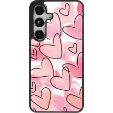 Coque Samsung Galaxy S24 - Silicone rigide noir Easter 2023 pink hearts