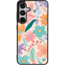 Samsung Galaxy S24 Case Hülle - Silikon schwarz Easter 2024 spring flowers