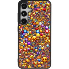 Coque Samsung Galaxy S24 - Silicone rigide noir Emoji mixed