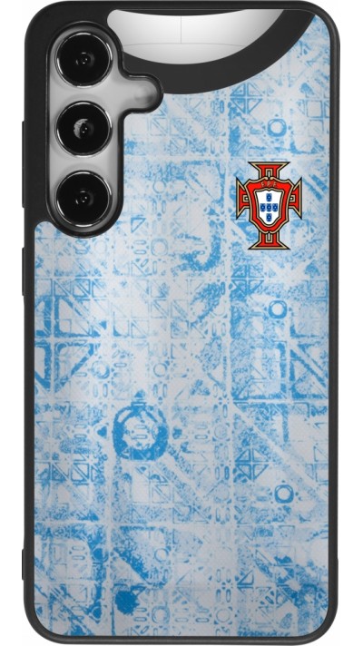 Coque Samsung Galaxy S24 - Silicone rigide noir Maillot de football Portugal Extérieur personnalisable