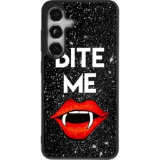 Coque Samsung Galaxy S24 - Silicone rigide noir Halloween 2024 bite me