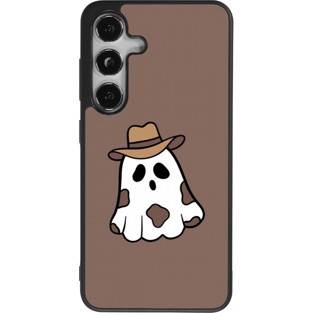 Coque Samsung Galaxy S24 - Silicone rigide noir Halloween 2024 cowboy ghost