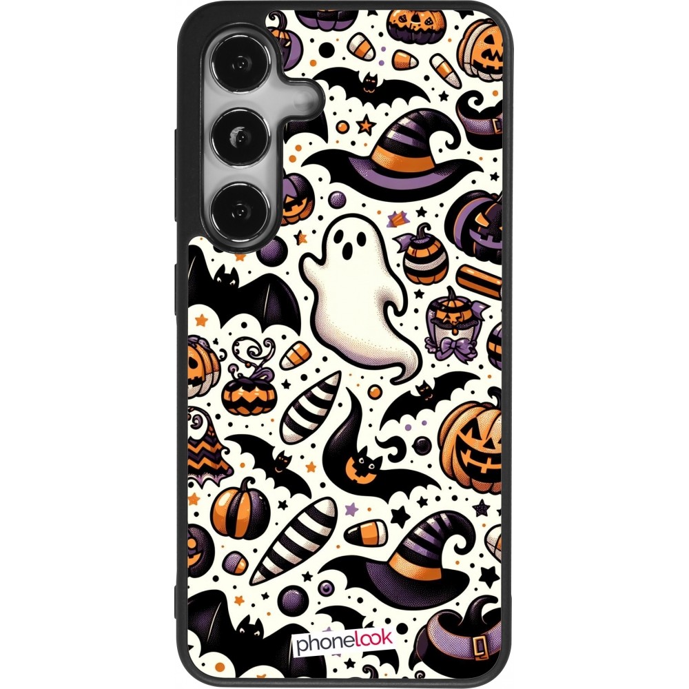 Coque Samsung Galaxy S24 - Silicone rigide noir Halloween 2024 Cute Pattern