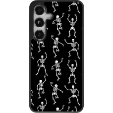 Samsung Galaxy S24 Case Hülle - Silikon schwarz Halloween 2024 dancing skeleton