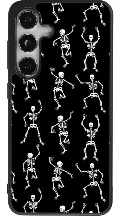 Coque Samsung Galaxy S24 - Silicone rigide noir Halloween 2024 dancing skeleton