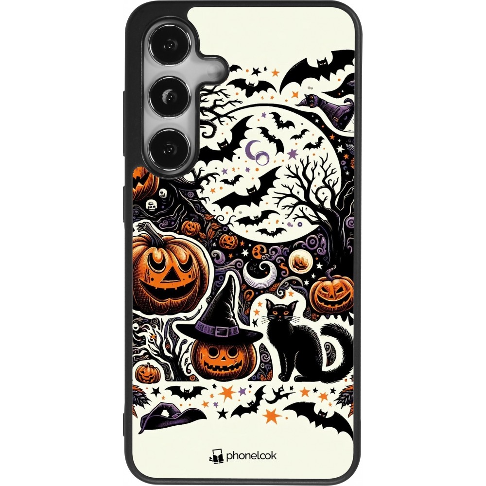 Coque Samsung Galaxy S24 - Silicone rigide noir Halloween 2024 Haunt