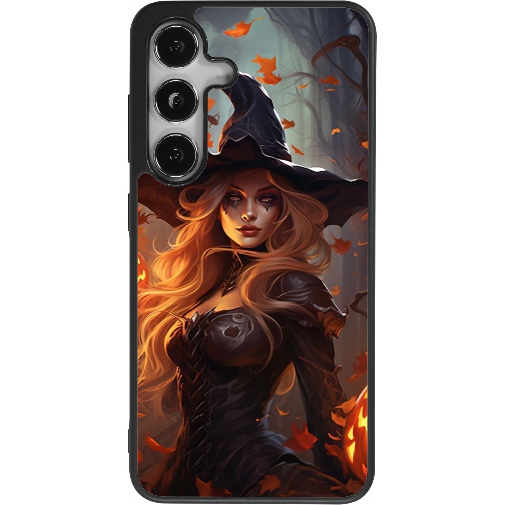 Coque Samsung Galaxy S24 - Silicone rigide noir Halloween 2024 sexy witch