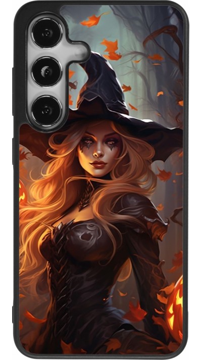 Coque Samsung Galaxy S24 - Silicone rigide noir Halloween 2024 sexy witch