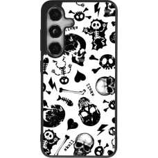 Coque Samsung Galaxy S24 - Silicone rigide noir Halloween 2024 skeleton mix