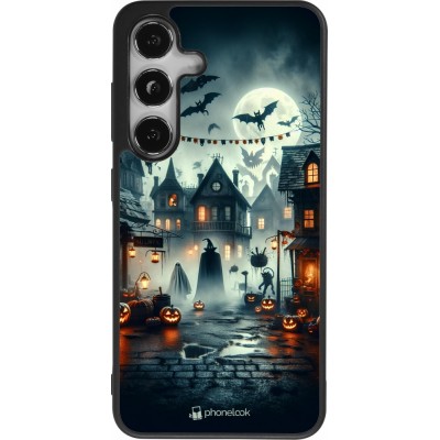 Coque Samsung Galaxy S24 - Silicone rigide noir Halloween Spookville