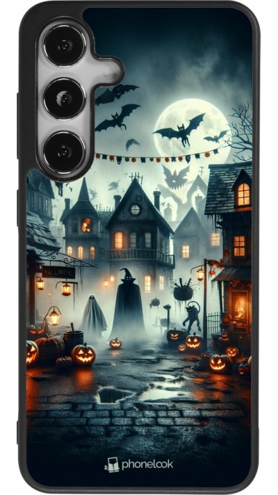 Coque Samsung Galaxy S24 - Silicone rigide noir Halloween Spookville