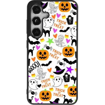 Coque Samsung Galaxy S24 - Silicone rigide noir Halloween 2024 trick or treat