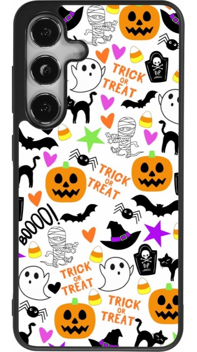 Coque Samsung Galaxy S24 - Silicone rigide noir Halloween 2024 trick or treat