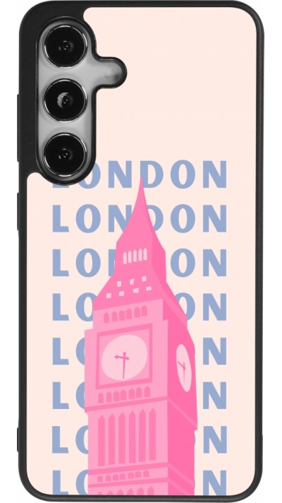 Coque Samsung Galaxy S24 - Silicone rigide noir London Pink Print