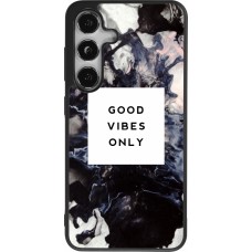 Coque Samsung Galaxy S24 - Silicone rigide noir Marble Good Vibes Only