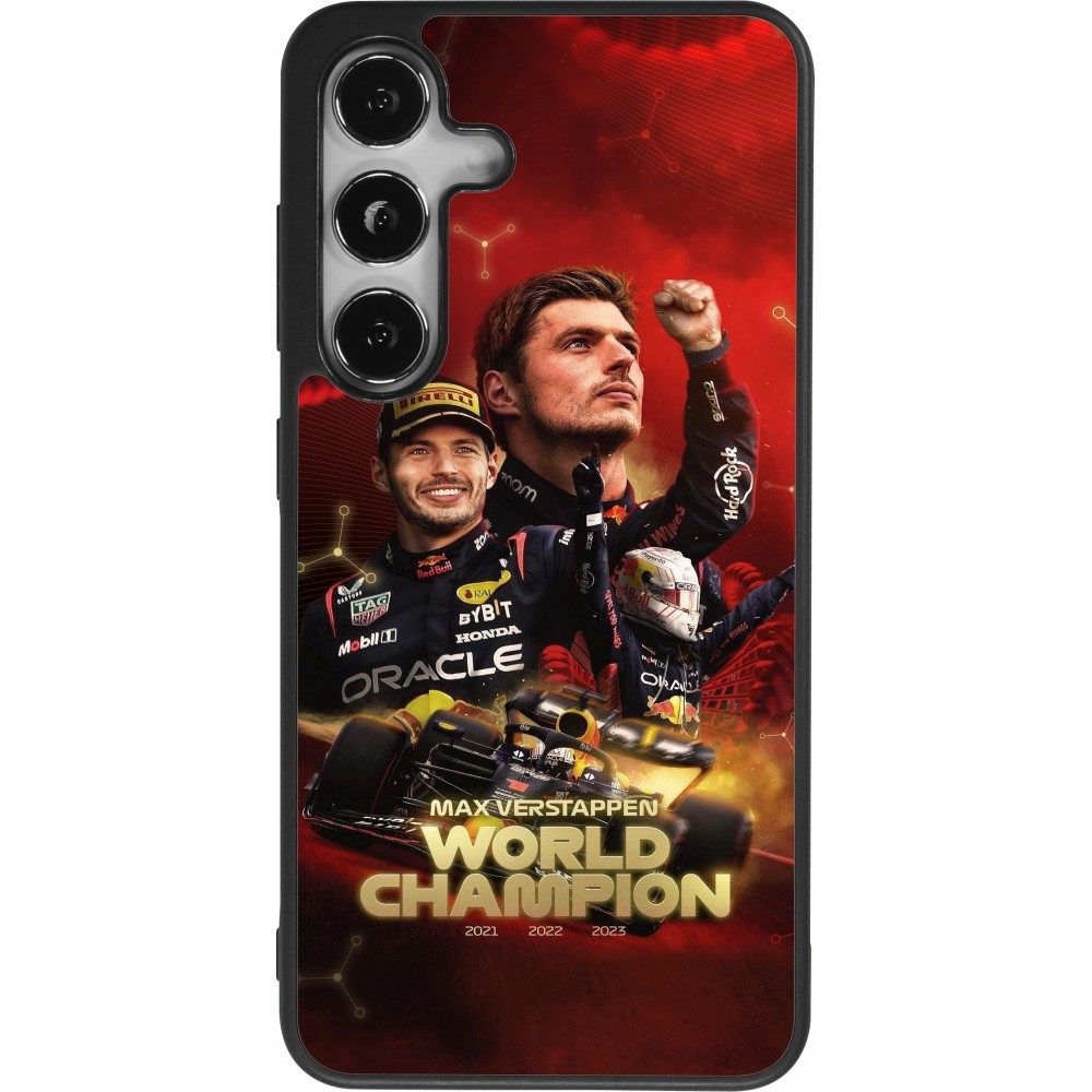 Coque Samsung Galaxy S24 - Silicone rigide noir Max Verstappen Champion 2023