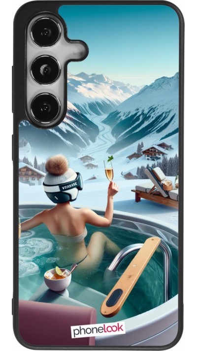 Coque Samsung Galaxy S24 - Silicone rigide noir Montagne Glamour Jacuzzi