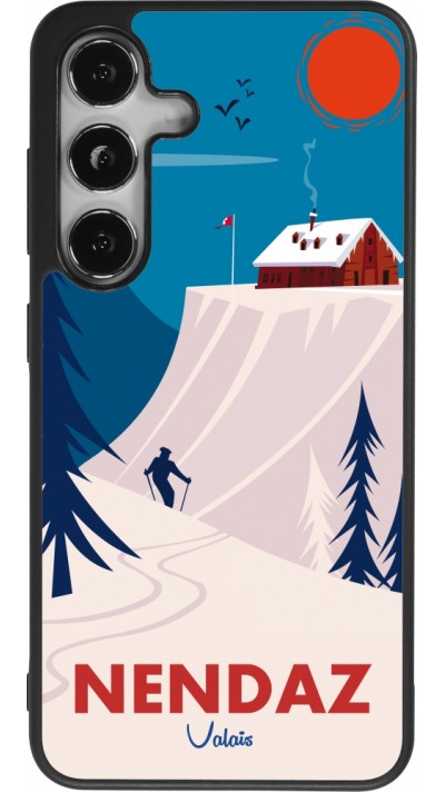 Coque Samsung Galaxy S24 - Silicone rigide noir Nendaz Cabane Ski