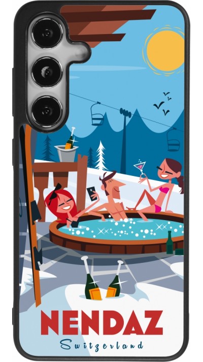 Coque Samsung Galaxy S24 - Silicone rigide noir Nendaz Mountain Jacuzzi