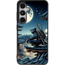 Coque Samsung Galaxy S24 - Silicone rigide noir Ninja sous la lune