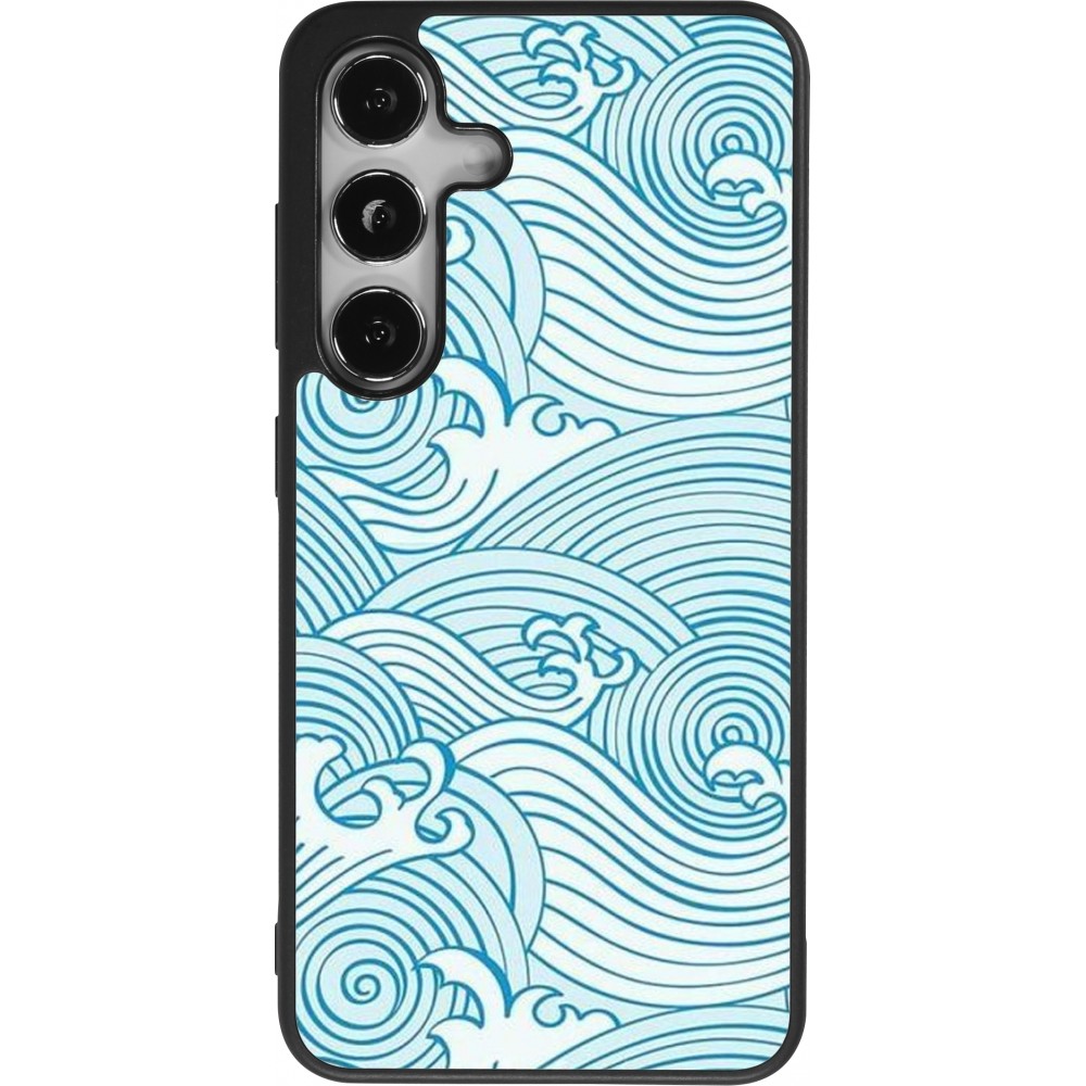 Coque Samsung Galaxy S24 - Silicone rigide noir Ocean Waves