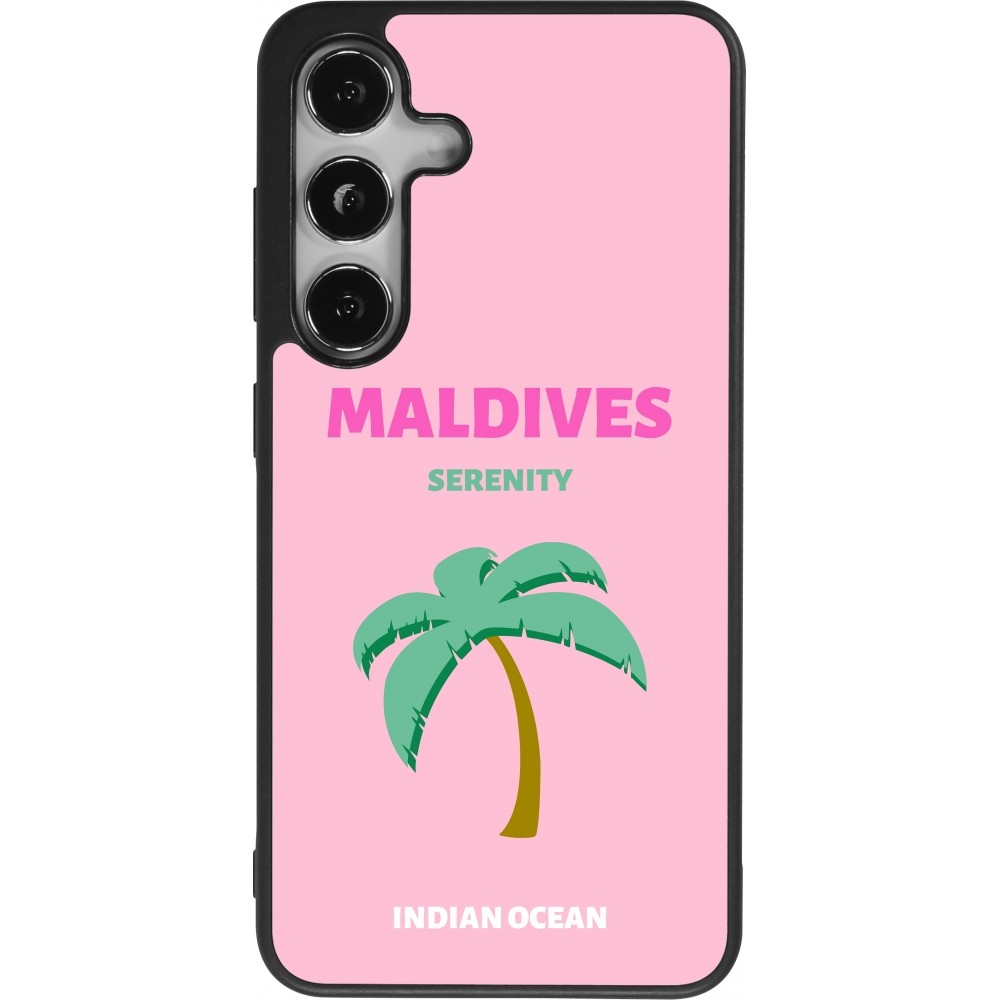 Coque Samsung Galaxy S24 - Silicone rigide noir Pop Summer Destination Maldives