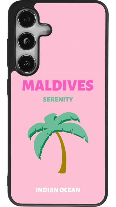 Coque Samsung Galaxy S24 - Silicone rigide noir Pop Summer Destination Maldives