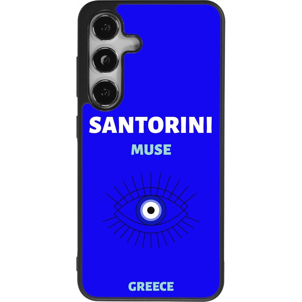 Samsung Galaxy S24 Case Hülle - Silikon schwarz Pop Summer Destination Santorini