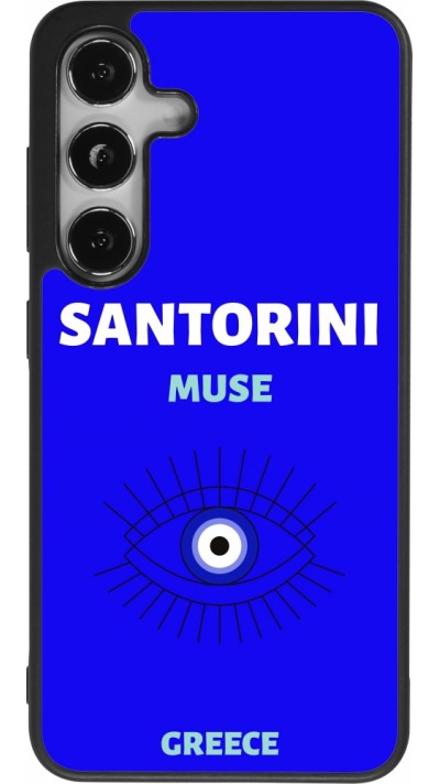 Coque Samsung Galaxy S24 - Silicone rigide noir Pop Summer Destination Santorini