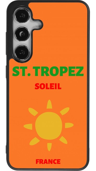 Coque Samsung Galaxy S24 - Silicone rigide noir Pop Summer Destination St-Tropez