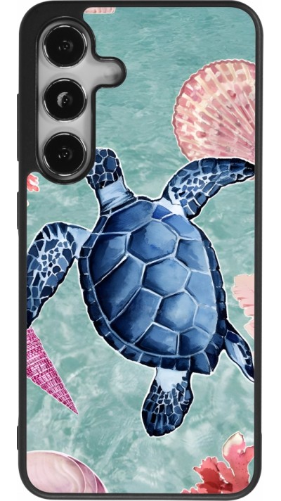 Coque Samsung Galaxy S24 - Silicone rigide noir Preppy Turtle