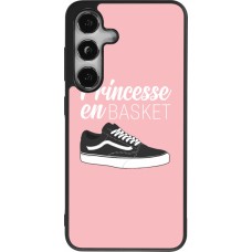 Coque Samsung Galaxy S24 - Silicone rigide noir princesse en basket