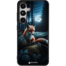 Samsung Galaxy S24 Case Hülle - Silikon schwarz Fuchs Mond Wald