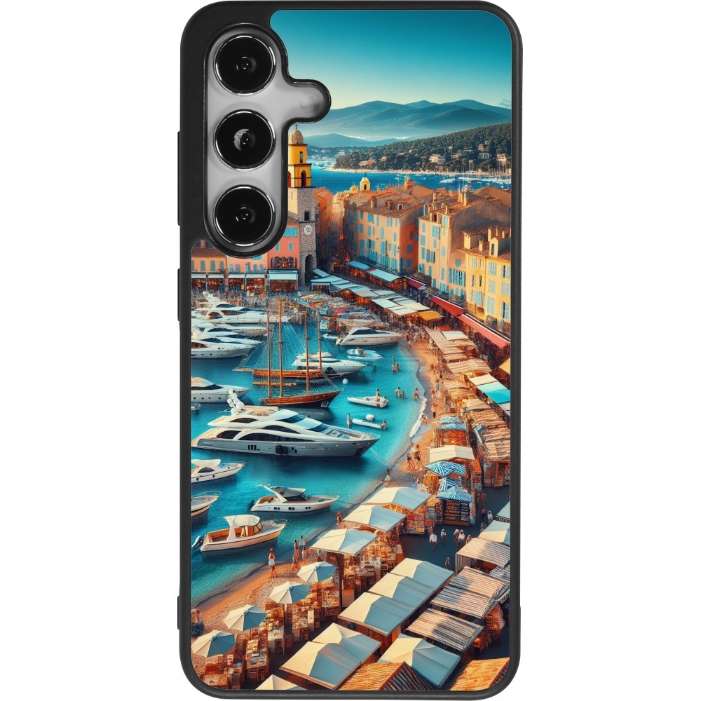 Coque Samsung Galaxy S24 - Silicone rigide noir Saint-Tropez Beach