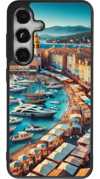 Coque Samsung Galaxy S24 - Silicone rigide noir Saint-Tropez Beach