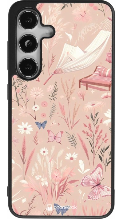 Coque Samsung Galaxy S24 - Silicone rigide noir Summer Pastel Pattern