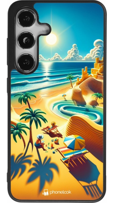 Coque Samsung Galaxy S24 - Silicone rigide noir Sunset Breeze