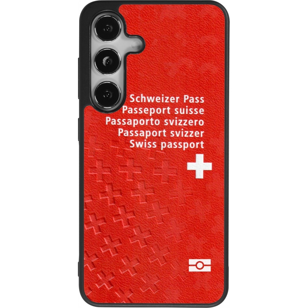 Coque Samsung Galaxy S24 - Silicone rigide noir Swiss Passport