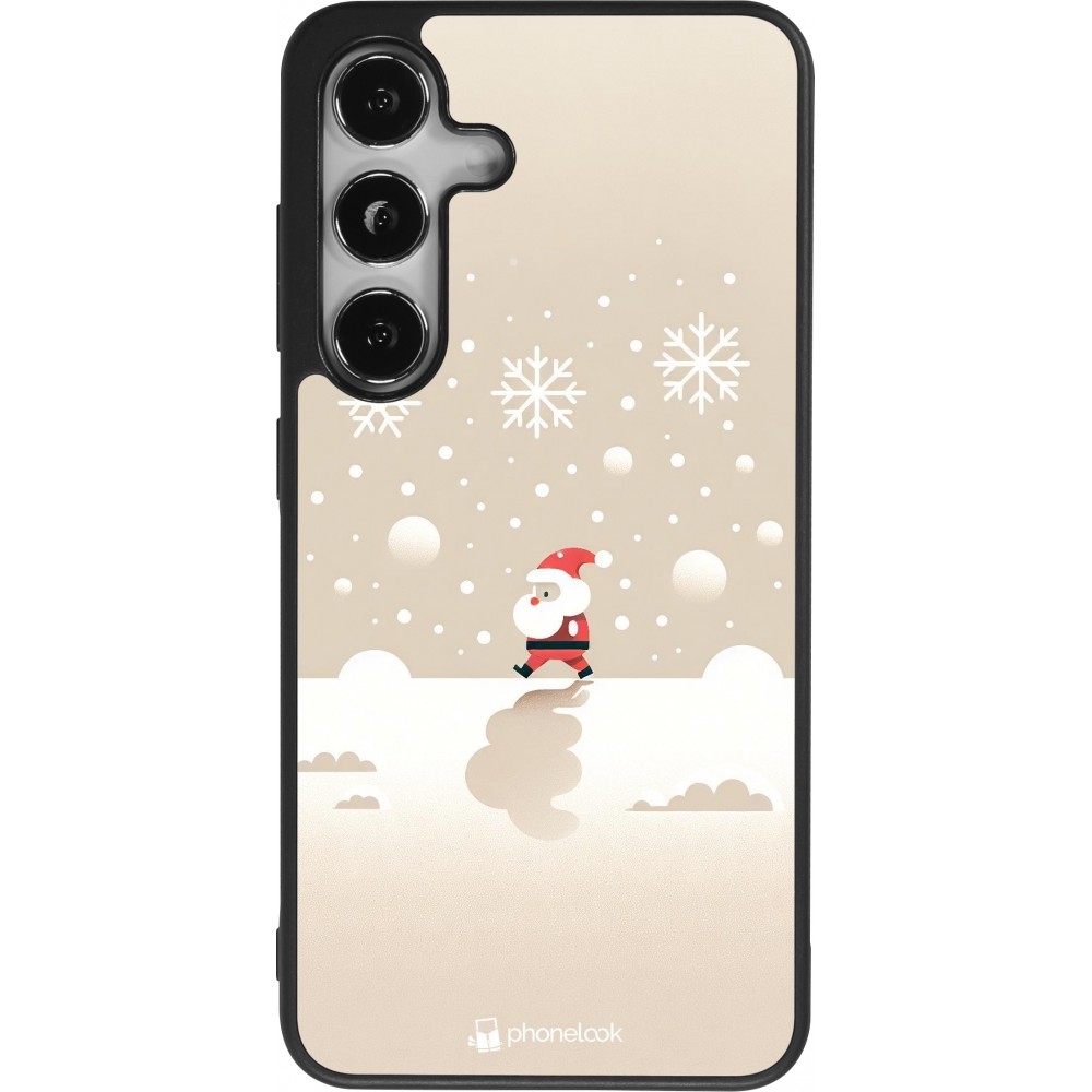 Coque Samsung Galaxy S24 - Silicone rigide noir Noël 2023 Minimalist Santa