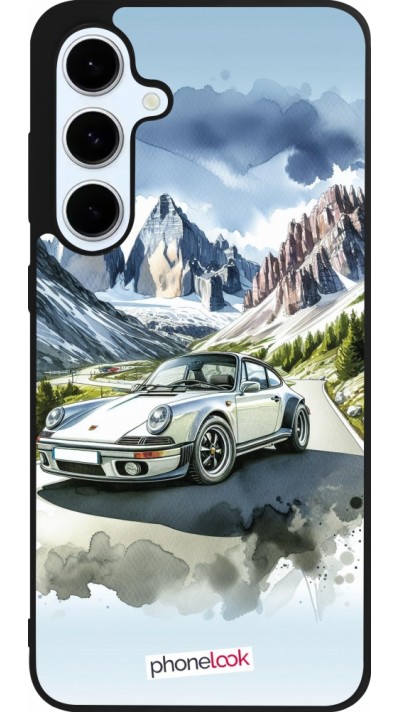 Samsung Galaxy S24 FE Case Hülle - Silikon schwarz Porsche 911 Berg Aquarell