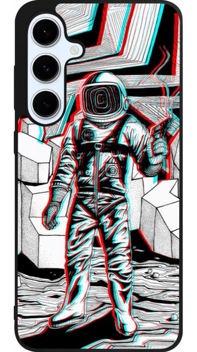 Coque Samsung Galaxy S24 FE - Silicone rigide noir Anaglyph Astronaut