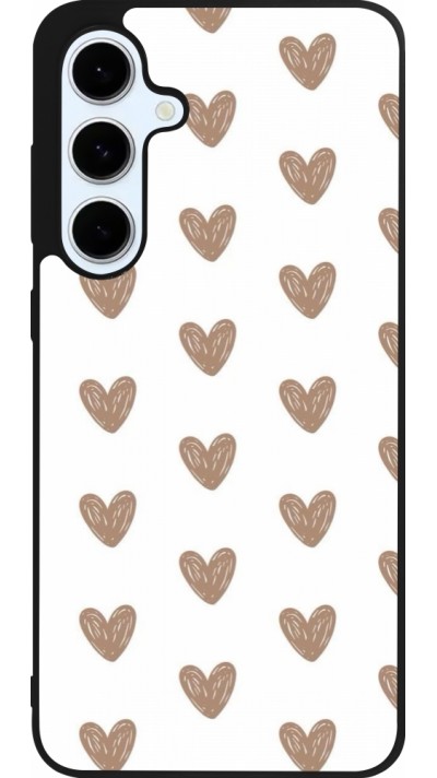 Coque Samsung Galaxy S24 FE - Silicone rigide noir Autumn 2024 brown hearts