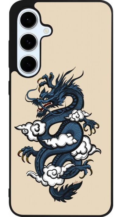 Coque Samsung Galaxy S24 FE - Silicone rigide noir Blue Dragon Tattoo