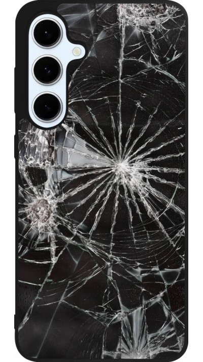 Coque Samsung Galaxy S24 FE - Silicone rigide noir Broken Screen