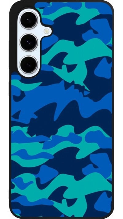 Coque Samsung Galaxy S24 FE - Silicone rigide noir Camo Blue