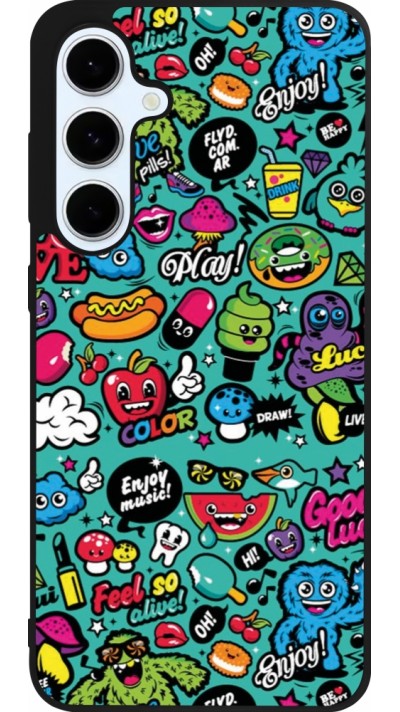 Coque Samsung Galaxy S24 FE - Silicone rigide noir Cartoons old school