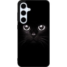 Coque Samsung Galaxy S24 FE - Silicone rigide noir Cat eyes