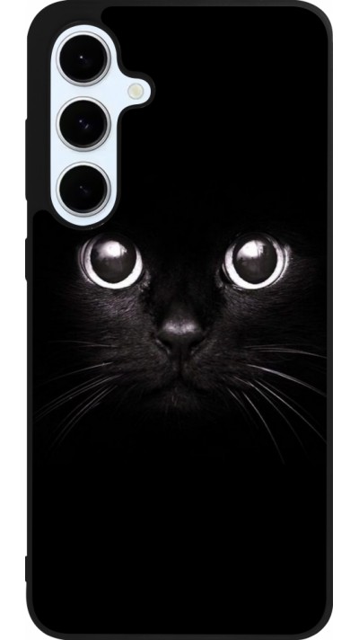 Coque Samsung Galaxy S24 FE - Silicone rigide noir Cat eyes